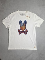 Psycho Bunny Men’s Hassop Graphic Tee White Pima Cotton T-Shirt Size 5 M NWT
