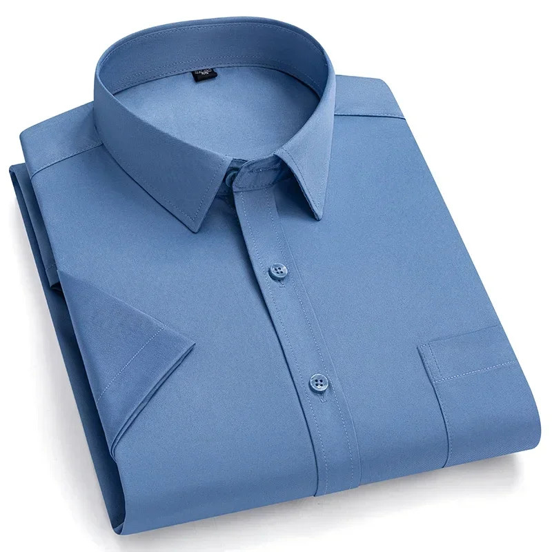 2026 NEW IN Summer Men’s Shirt Non-Ironing Anti-Wrinkle Business Casual Solid Co