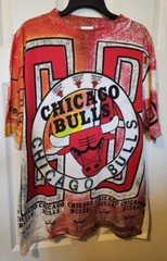NEW NWOT Vintage Chicago Bulls Magic T’s All Over Print AOP Shirt Large