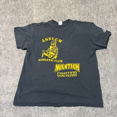 Vintage 00S Y2K Gildan Mens T-Shirt Size XL Black Asylum Athletic Club