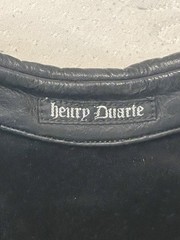 Henry Duarte Black Leather Short Sleeve Shirt 2000s Rare Collectible Rock LA