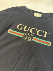 Gucci Black Logo Cotton Jersey Men’s Short Sleeve T-Shirt Size M