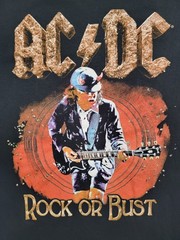 ACDC Rock Or Bust T-Shirt Black Adult Size Large Rock Band Angus Young