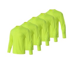 Facitisu 5 Pack Men Long Sleeve T Shirts Quick Dry Athletic Running Activewea…