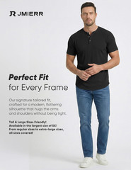 Men’S Muscle Slim Henley Shirts Crewneck Longline T-Shirt Gym Workout Athletic S