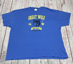 NWT Great Wolf Lodge Shirt Mens 4XL Blue Texas Gulf Coast 50/50 CottonPoly Blend