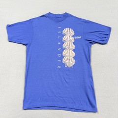 Vintage Hanes Shirt Mens Medium Blue Islander Sanibel Island Shell Graphic 1986