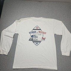 Anvil Needham Wellesley Football Long Sleeve Shirt Mens L White Good 2005 Game