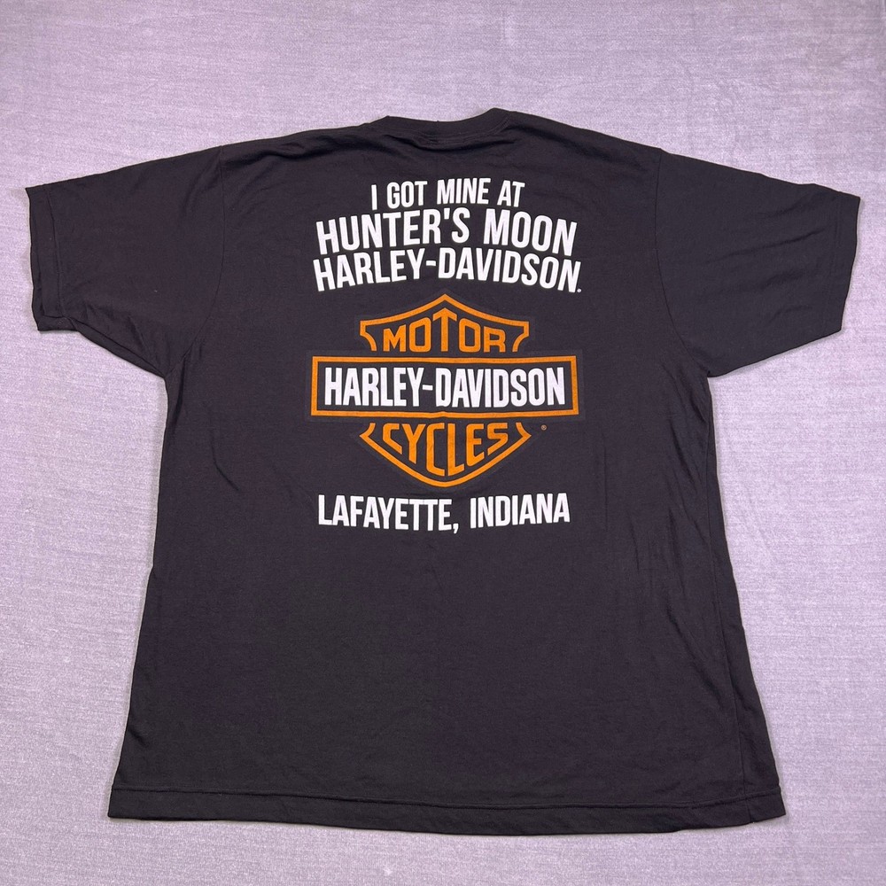 Harley-Davidson Number 1 Skull Graphic Crew Neck T-Shirt Mens XL Black Cotton