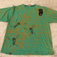 Mecca True Master T-shirt SS AOP 2-Sided Green Black Gold Skull Pirate Mens 2XL
