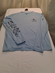 Salt Life SLX UVAPOR Long Sleeve T-shirt, Sz. Med Light Blue Poly/Spandex Blend