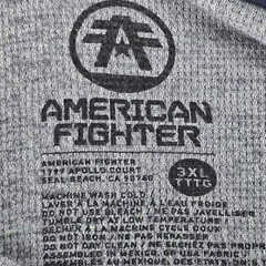 American Fighter Shirt Mens 3XL Gray Long Sleeve Shirt Thermal Waffle Knit