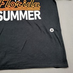Florida Summer Suna Shirt Mens M Short Sleeve Palm Trees Stars Pullover Black