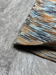 Percival Blue and Orange with Dynamic Pattern Knit Textured T-shirt tee size m