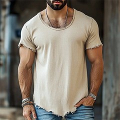 Men’s Sport Short Sleeve Round Neck T-Shirt Classic Casual Slim Fit Shirts