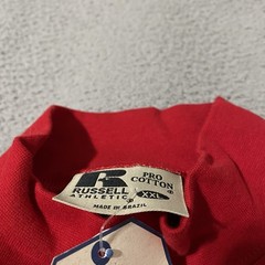Vintage Russell Athletic Mock Neck Shirt Mens 2XL XXL Red Pro Cotton Blank NEW