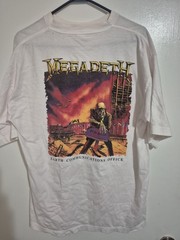 Vintage Megadeth Shirt XL Earth Communications Office Double Stitch RARE