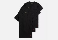 3 POLO RALPH LAUREN BLACK 100% COTTON V NECK T SHIRTS UNDERSHIRTS S M L XL XXL