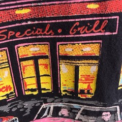 Vintage J. Galt T-Shirt 1984 Hot Rod Als Burgers Drive In Black Graphic Tee Sz L