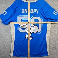 Snoopy Peanuts Football NFL Jersey Shirt Mens XL Blue Charlie Brown 50 NWT