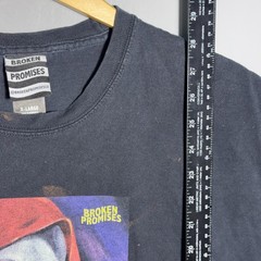 Broken Promises Graphic T Shirt Mens Size XL Bleach Wash Black Streetwear