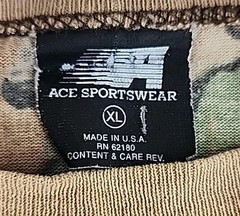Vintage Ace Sportswear Camo Pocket T Shirt Adult X-Large Woods Nature Trees