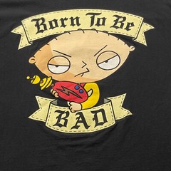 Vintage Y2K Family Guy Shirt Men’s Large Stewie Griffin Born To Be Bad Graphic