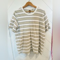NWOT Common People Clothing Striped Taupe Soft Touch Cotton T shirt Men’s XL