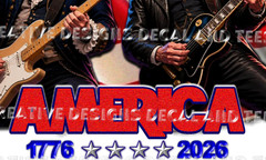 Abraham Lincoln and George Washington Playing Guitar America’s 4th 250th T-Shirt