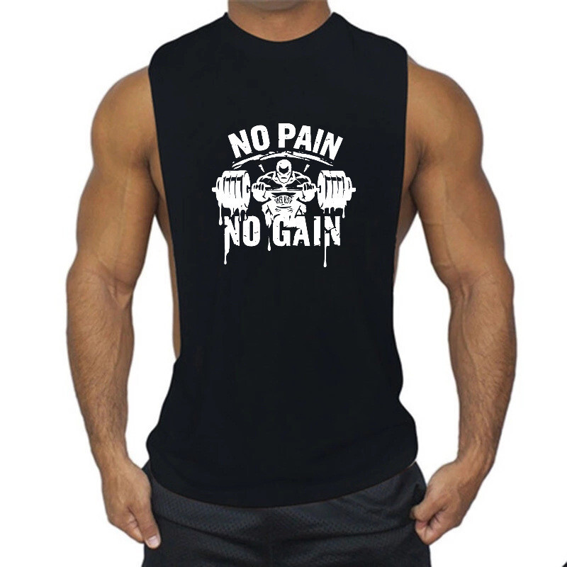 Men’s Gym Workout Tank Tops Muscle Tee Stringer Bodybuilding Sleeveless T-Shirts