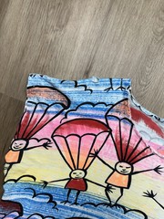 VINTAGE Rainbow Skydivers AOP Sleeveless Multicolor Skydiving T-Shirt Size Large