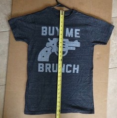 BUY ME BRUNCH Brand T-Shirt Unisex Small Soft Comfy Heather Dark Gray Tri Blend