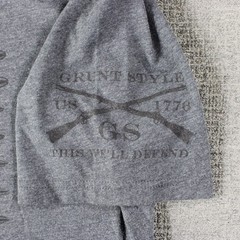 Grunt Style Mens 3XL T-Shirt Gray American Flag Grenade Bullet Graphic Tee XXXL