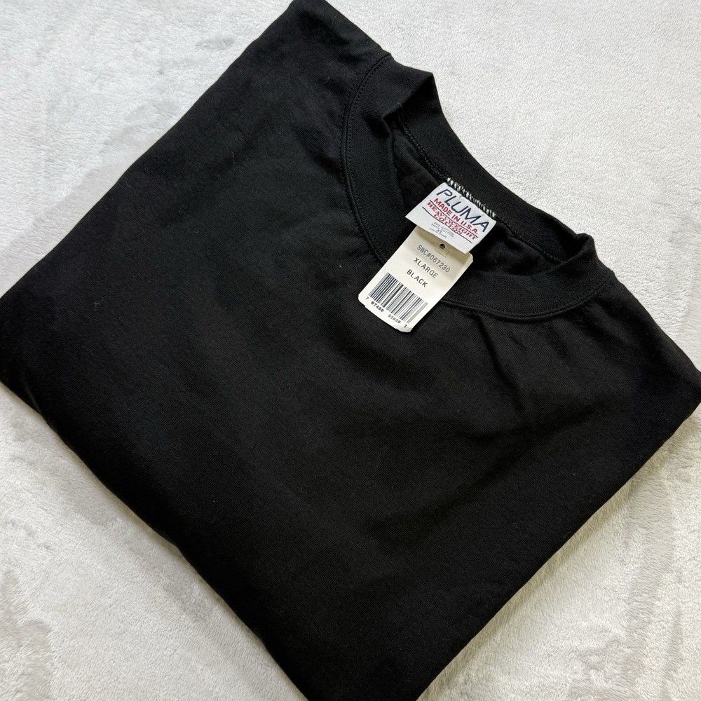 Vintage Pluma Heavyweight Cotton T Shirt USA Made Blank XL 90s NWT NOS