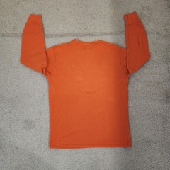 Polo Ralph Lauren Shirt Mens Large Orange Thermal Waffle Knit Long Sleeve Top