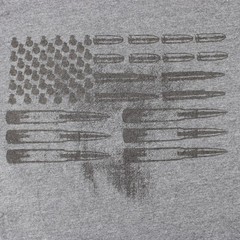 Grunt Style Mens 3XL T-Shirt Gray American Flag Grenade Bullet Graphic Tee XXXL