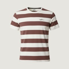 Hollister Mens Must-Have Collection Striped T-Shirt Burgundy White Medium