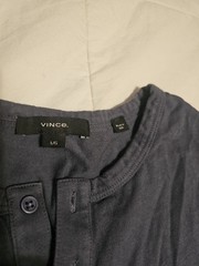 Vince Men’s Henley Short Sleeve T-Shirt Size Large Black 3 Button Classic