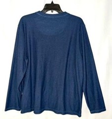 Tommy Bahama Long Sleeve Shirt Mens Large Blue Waffle Knit Pullover