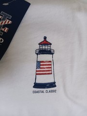 NWT IZOD TSHIRT SIZE LT WHITE COASTAL CLASSIC LIGHTHOUSE GRAPHIC TEE,,NWT,,LOOK