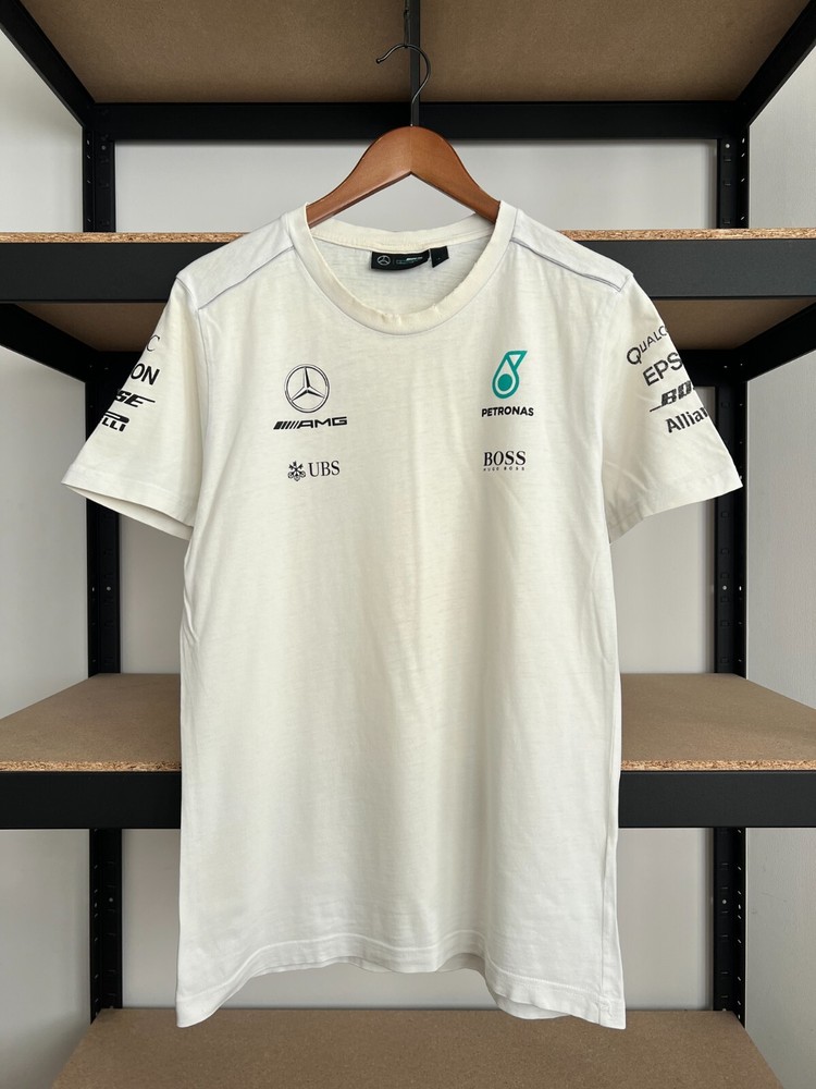 Mercedes Benz AMG Petronas Racing F1 White T-shirt Sz M
