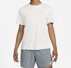 NWT Nike DV9597-104 Men Dri-FIT Miler Varsity Running Top Tee Shirt Cream Size L