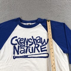 Vtg Crenshaw By Nature T Shirt Men’s L White Blue USA Raglan 3/4 Sleeve