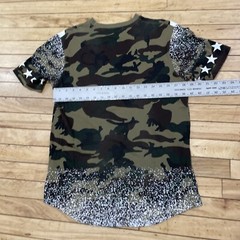 FOCUS Quality Wear T Shirt Mens M Shark Mouth Graphic Tee Camo Green Maxi Star M