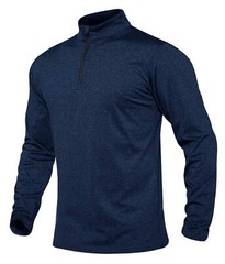 Men’s 1/4 Zip Lightweight Fleece Sweatshirt Gym Workout Sport Long Sleeve Shirts