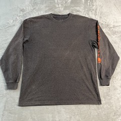 Carhartt K231 Long Sleeve Logo T Shirt Mens Medium Brown Orange Graphic Tee Work