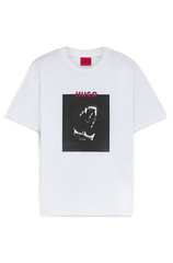 Hugo Boss Mens Dobero Short Sleeve Crewneck Dog Fangs Graphic T-Shirt White-Smal