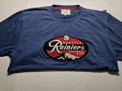 Red Jacket Brass Tacks Seattle Rainiers Crew Tee-Heather Grey Large embroidered