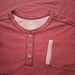 paradise collection henely shirt mens large long sleeve red