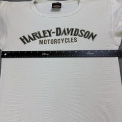 Vintage 90s Harley Davidson Thermal Long Sleeve Shirt XL White (Fits Smaller)